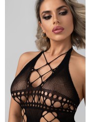 Christine - Midnight Fishnet Cut-Out Dress