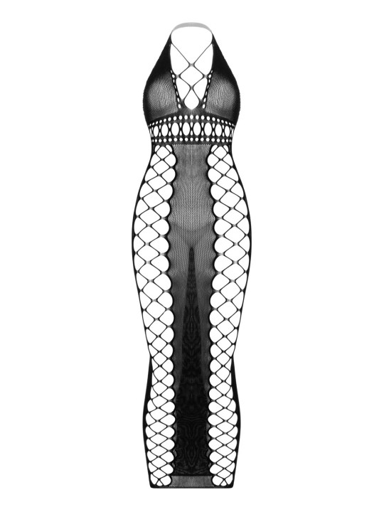 Christine - Midnight Fishnet Cut-Out Dress