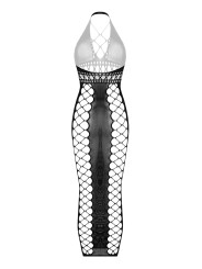 Christine - Midnight Fishnet Cut-Out Dress