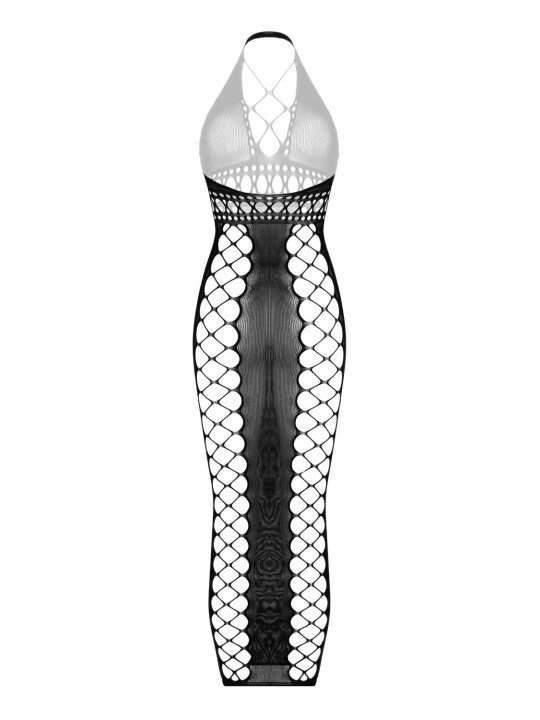 Christine - Midnight Fishnet Cut-Out Dress
