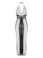 Christine - Midnight Fishnet Cut-Out Dress