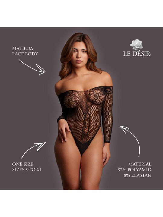 Le Désir - Matilda Kanten Body - Zwart