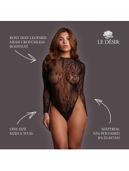 Le Désir - Roxy Sexy Luipaard Mesh Body Met Open Kruisje