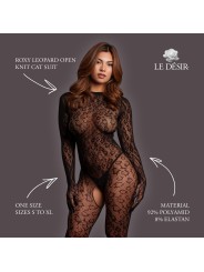 Le Désir - Roxy Luipaard Catsuit Met Open Kruisje - Zwart