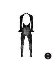 Le Désir - Roxy Luipaard Catsuit Met Open Kruisje - Zwart