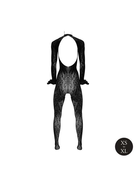 Le Désir - Roxy Luipaard Catsuit Met Open Kruisje - Zwart