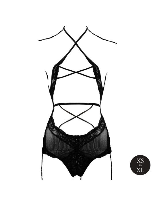 Le Désir - Olympia Body Met Open Kruisje - Zwart