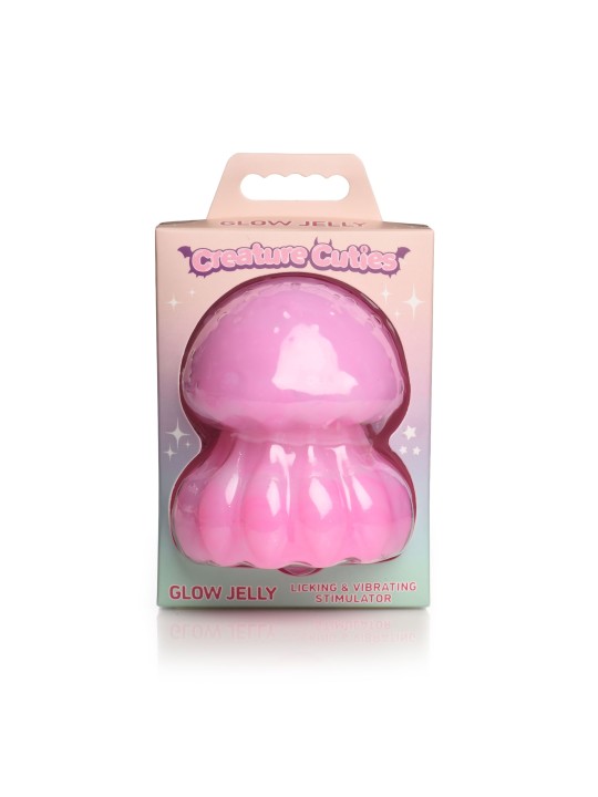 Creature Cocks - Glow Jelly Likkend & Vibrerende Clitoris Stimulator - Roze