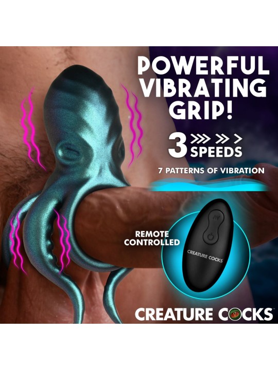 Creature Cocks - Octo Grip Vibrerende Penisring - Blauw