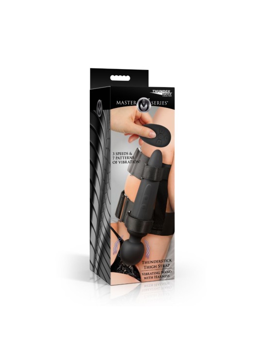 Master Series - Thunderstick Wand met Dijbeenband - Zwart
