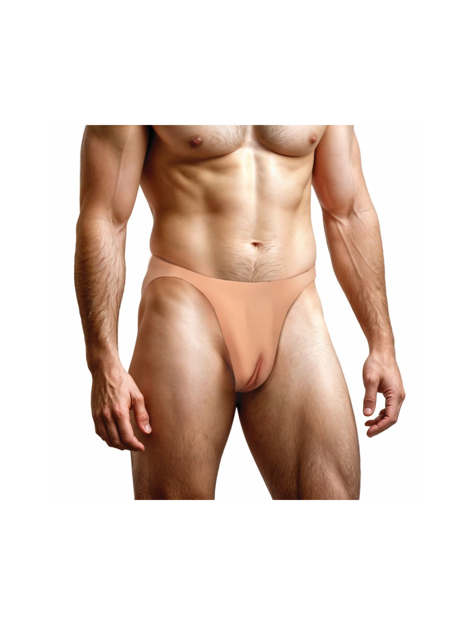 Master Series - Pussy Strap Vagina Jockstrap - Beige
