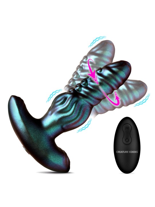 Creature Cocks - Octo-Squirm Vibrating Anal Plug - 12.4 cm