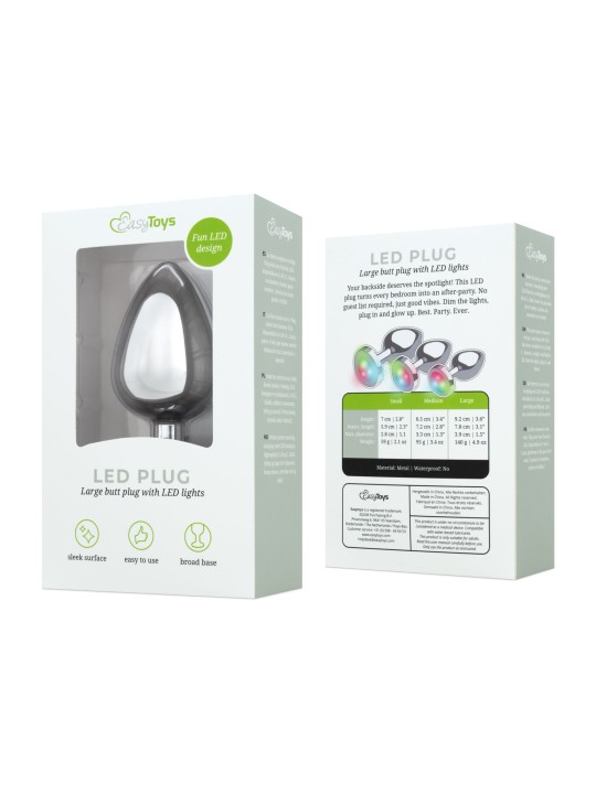 Easytoys Anal Collection - Buttplug LED Large - Zilver