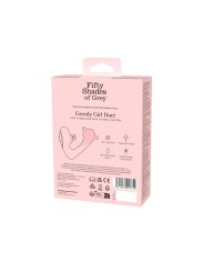 Fifty Shades of Grey - Greedy Girl Duet Luchtdruk Vibrator - Zwart