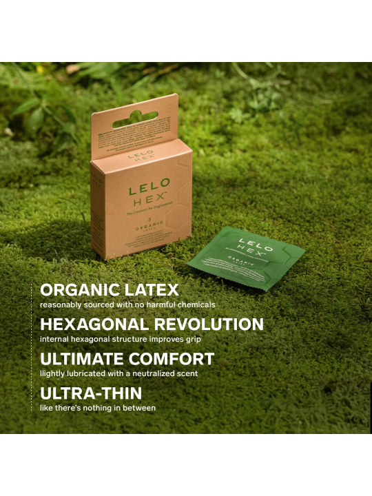 LELO - HEX Organic Condooms - 3 Stuks