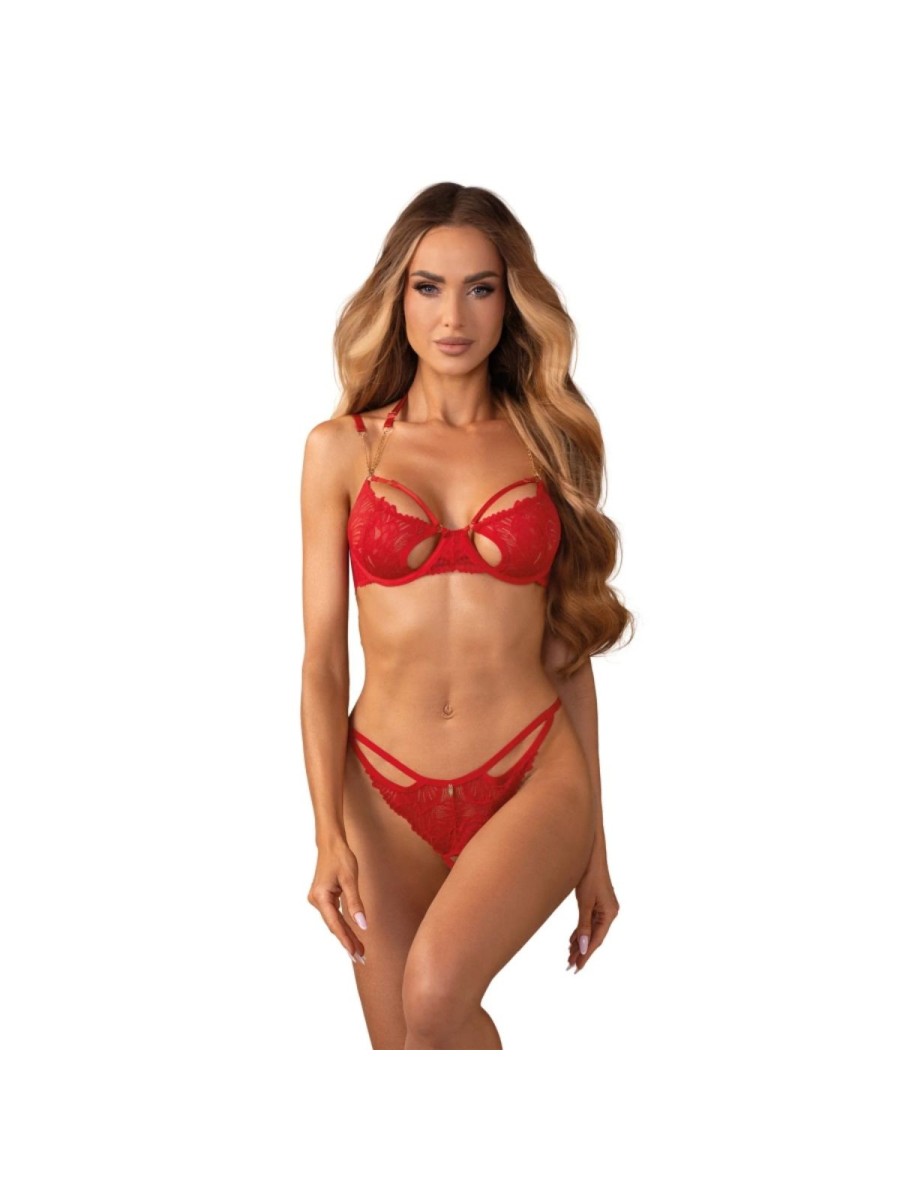 Obsessive – Matildea 2-Delige Open Set – Rood