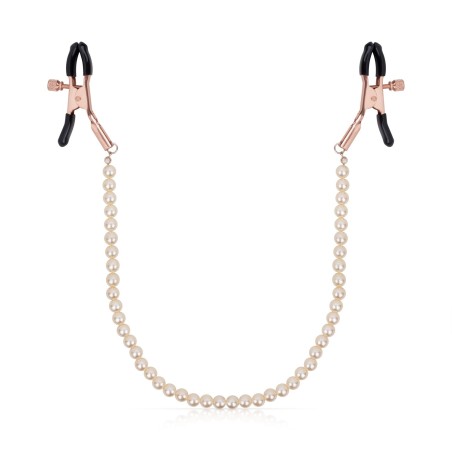 Rosy Gold - Tepelklemmen met parelketting - Verstelbaar Design