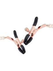 Rosy Gold - Tepelklemmen met parelketting - Verstelbaar Design