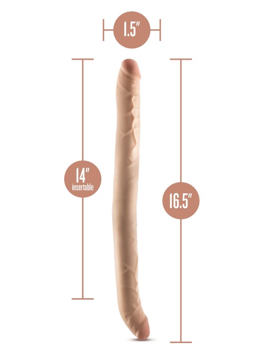 Dr Skin - Dr. Skin Plus 16,5” Buigzame Dubbele Dildo Beige