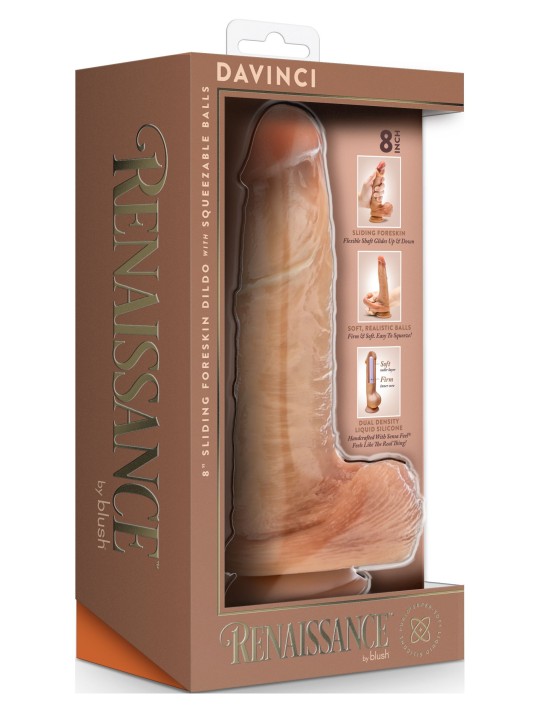 Blush - Renaissance DaVinci Sliding Foreskin Dildo - 20 cm