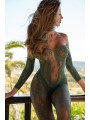 Catsuit With Long Sleeves - Green