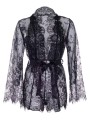 Set Lace Body & Kimono Cosmeta - Black