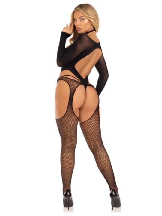 Leg Avenue - Tweedelige Body Set Met Halternek - Zwart