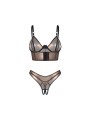 Obsessive – Soranna Top & Crotchless Thong – Brown