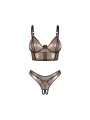 Obsessive – Soranna Top & Crotchless Thong – Brown