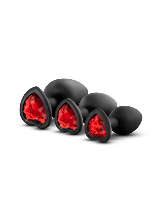 Blush - Luxe Bling Plugs Training Kit Black With Red Gems