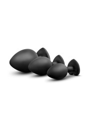 Blush - Luxe Bling Plugs Training Kit Black With Red Gems