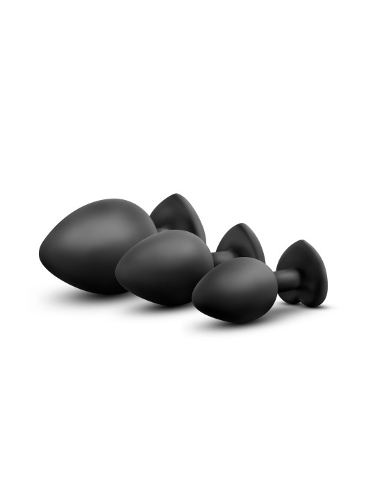 Blush - Luxe Bling Plugs Training Kit Black With Red Gems
