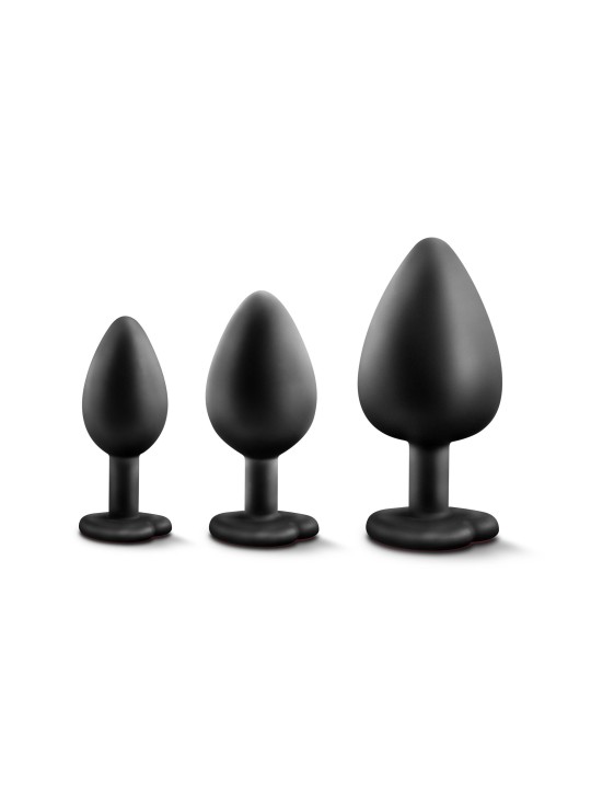 Blush - Luxe Bling Plugs Training Kit Black With Red Gems