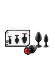 Blush - Luxe Bling Plugs Training Kit Black With Red Gems