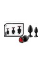 Blush - Luxe Bling Plugs Training Kit Black With Red Gems