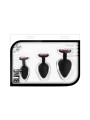 Blush - Luxe Bling Plugs Training Kit Black With Red Gems