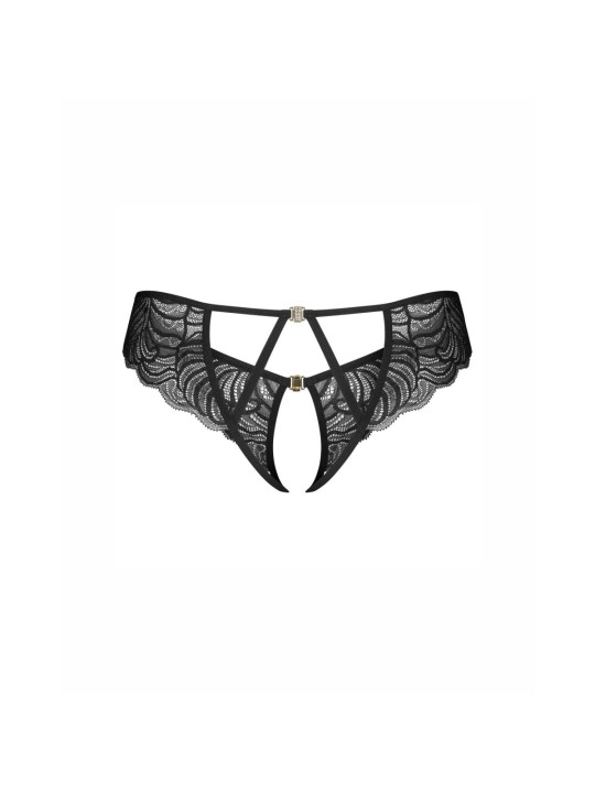 Obsessive - Divienne Crotchless Thong - Black