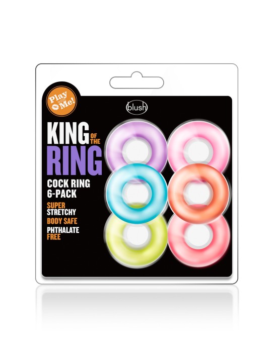Blush - Play With Me King of the Ring Cockring Set 6 Stuks