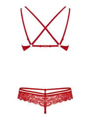 2-Delige Kanten BH Set - Rood
