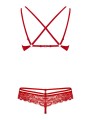 2-Delige Kanten BH Set - Rood