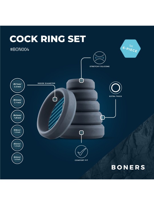 Boners 6-Delige Cockring Set