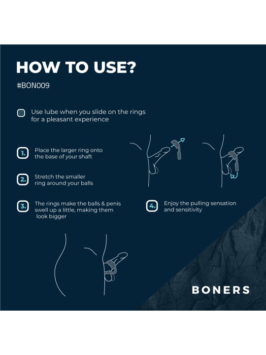 Boners Cock Ring And Ball Stretcher - Grey