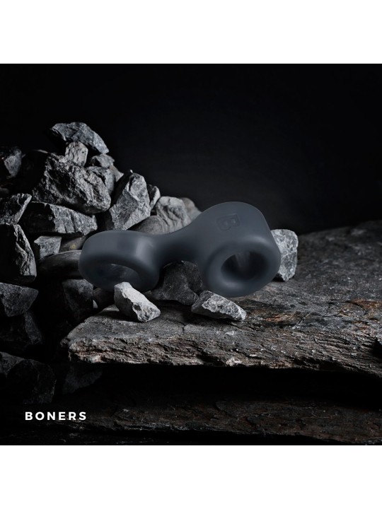 Boners Cock Ring And Ball Stretcher - Grey