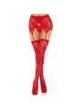 Leg Avenue - Lace Thigh Highs Garter Belt - Red