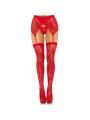 Leg Avenue - Lace Thigh Highs Garter Belt - Red
