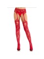 Leg Avenue - Net Stockings Garter Belt - Red