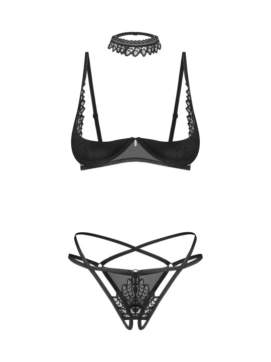 Obsessive - Donarella 3-pcs Crotchless Set - XL/XXL