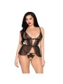 Leg Avenue - Babydoll and Crotchless Panty - Zwart