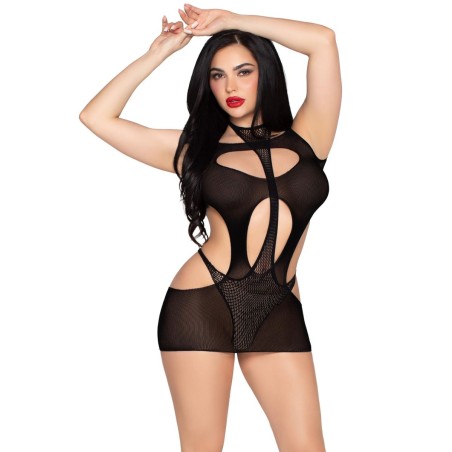 Leg Avenue - Mini Dress and Halter Teddy - Black
