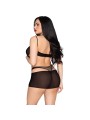 Leg Avenue - Mini Dress and Halter Teddy - Black